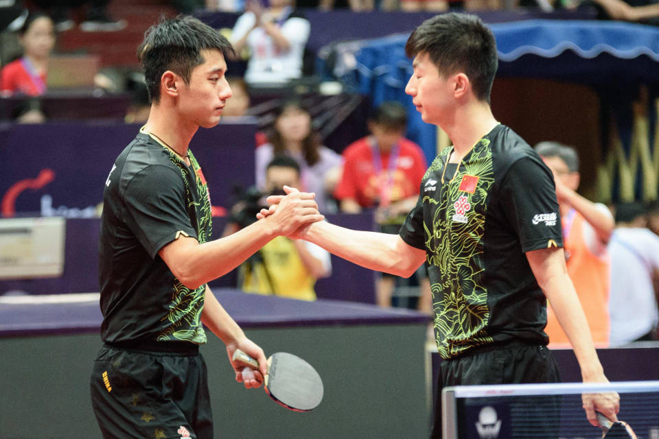 日本队鏖战奥地利队,张继科刷新纪录 日本队鏖战奥地利队,张继科刷新纪录